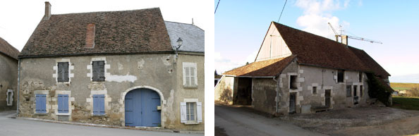 Maison bourgeoise et ferme bloc à terre
