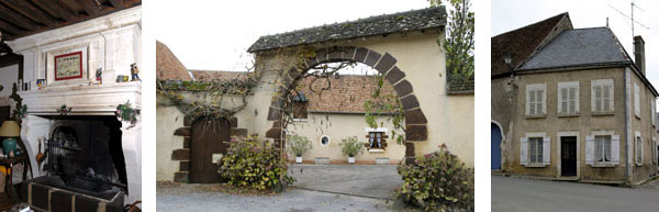 Cheminée, porche et maison de ville à étage