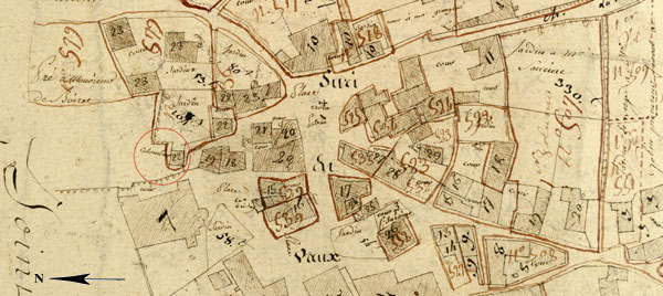 Extrait du plan terrier du chapitre St-Étienne, vers 1780