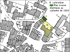 Plan de situation d'après le cadastre de 1974