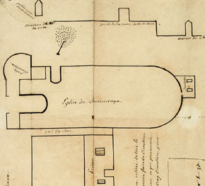 Plan schématique du chevet de l'église