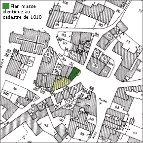 Plan de situation d'après le cadastre de 1974